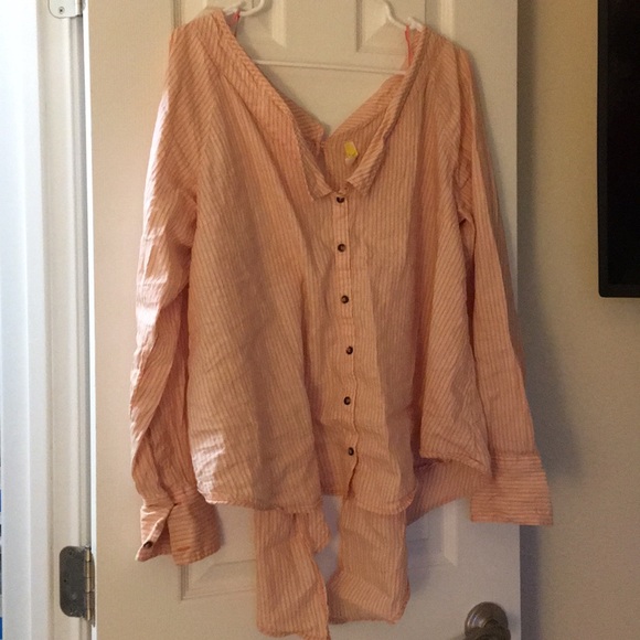 Pink Free People Button Down - Picture 1 of 2